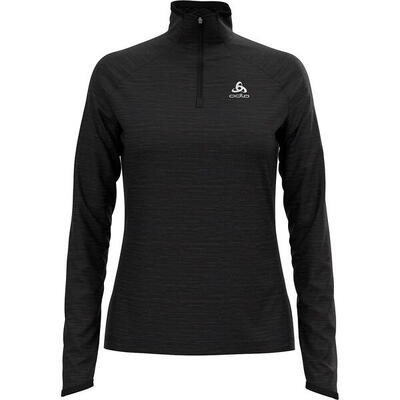Odlo mid layer 1/2 zip run easy warm thermoshirt black melange s