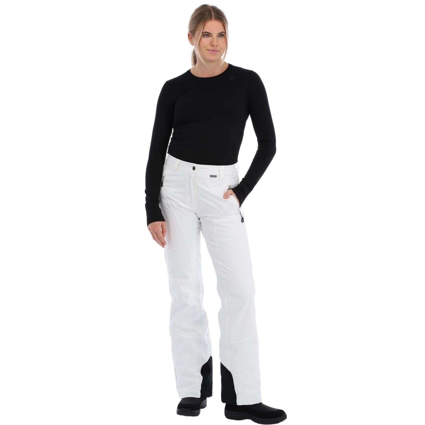 Pantaloni de schi Ice Peak Freyung femei, stretch, culoare albă
