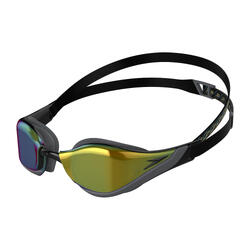 FASTSKIN PURE FOCUS MIRROR GOGGLES (ASIA FIT) BLACK / COOL GREY / OCEAN GOLD