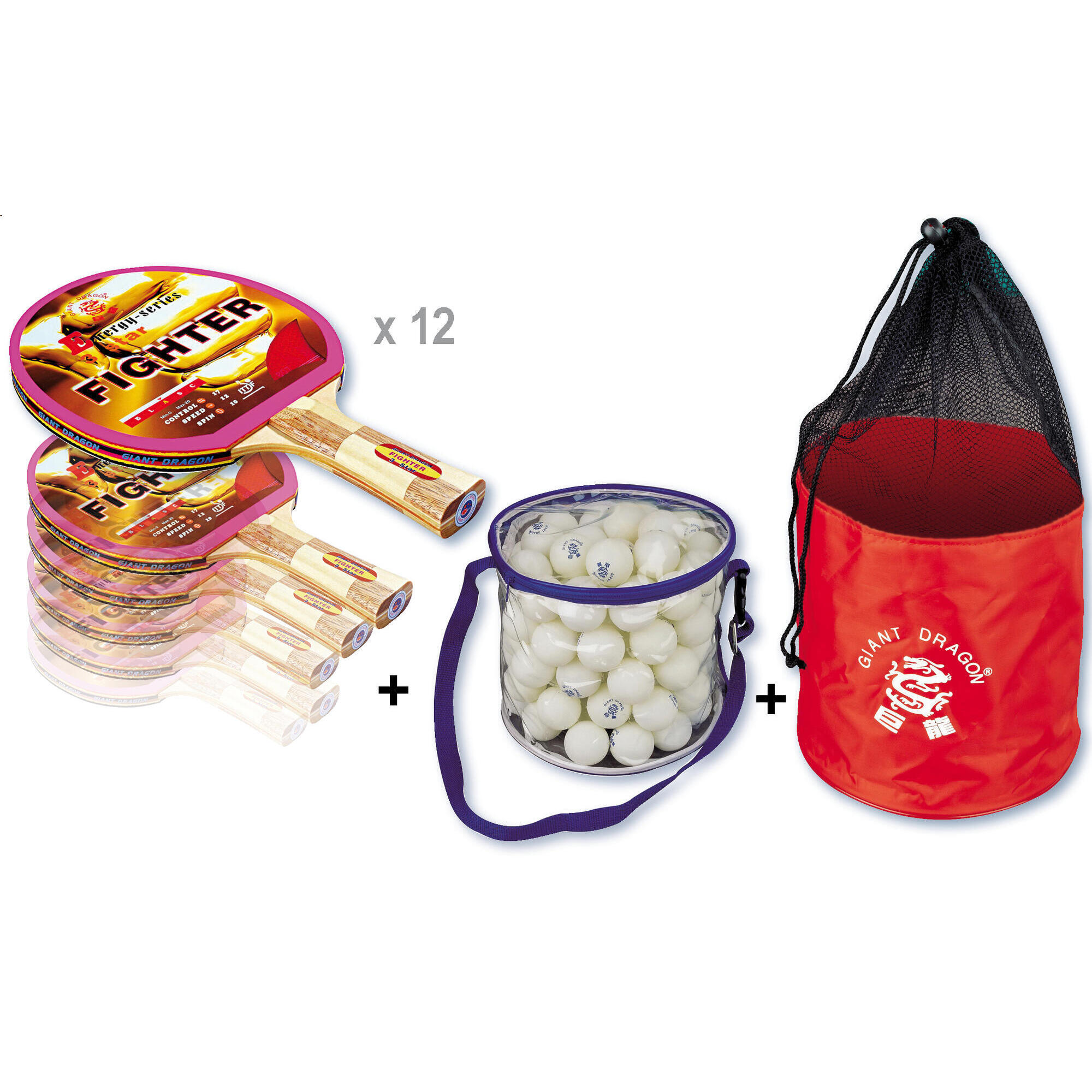 Sporti France - Pack Tennis De Table Collectivites Fighter Sporti - Raquette De Tennis De Table - Blanc - Anatomique - Decathlon