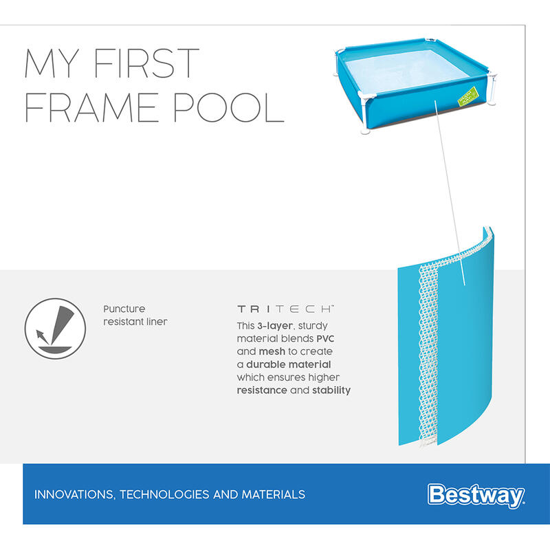 Bestway Ma première piscine à cadre carré 122 cm