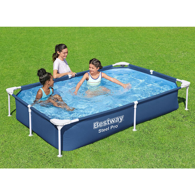 Piscina Desmontable Rectangular Bestway Steel Pro 221x150x43 cm Capacidad para 1