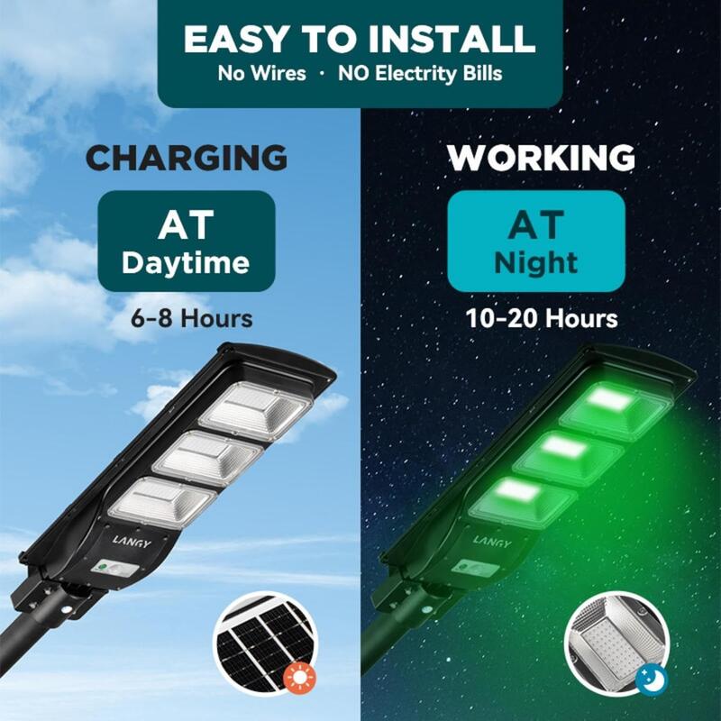 Lampa solara cu lumina verde, 9000 lumeni, LED, nedetectabila de catre animale