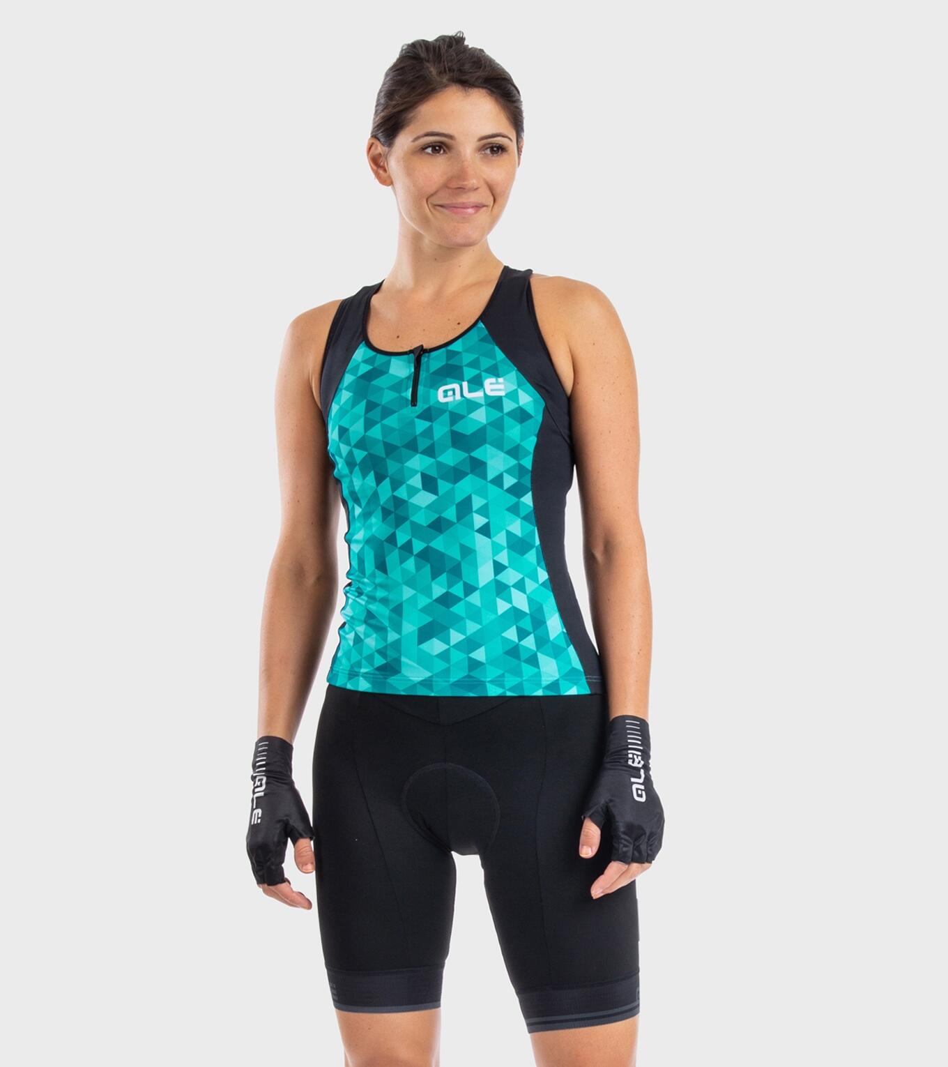 Ale Dames Fietsshirt Zonder Mouwen Solid Triangles 3/7