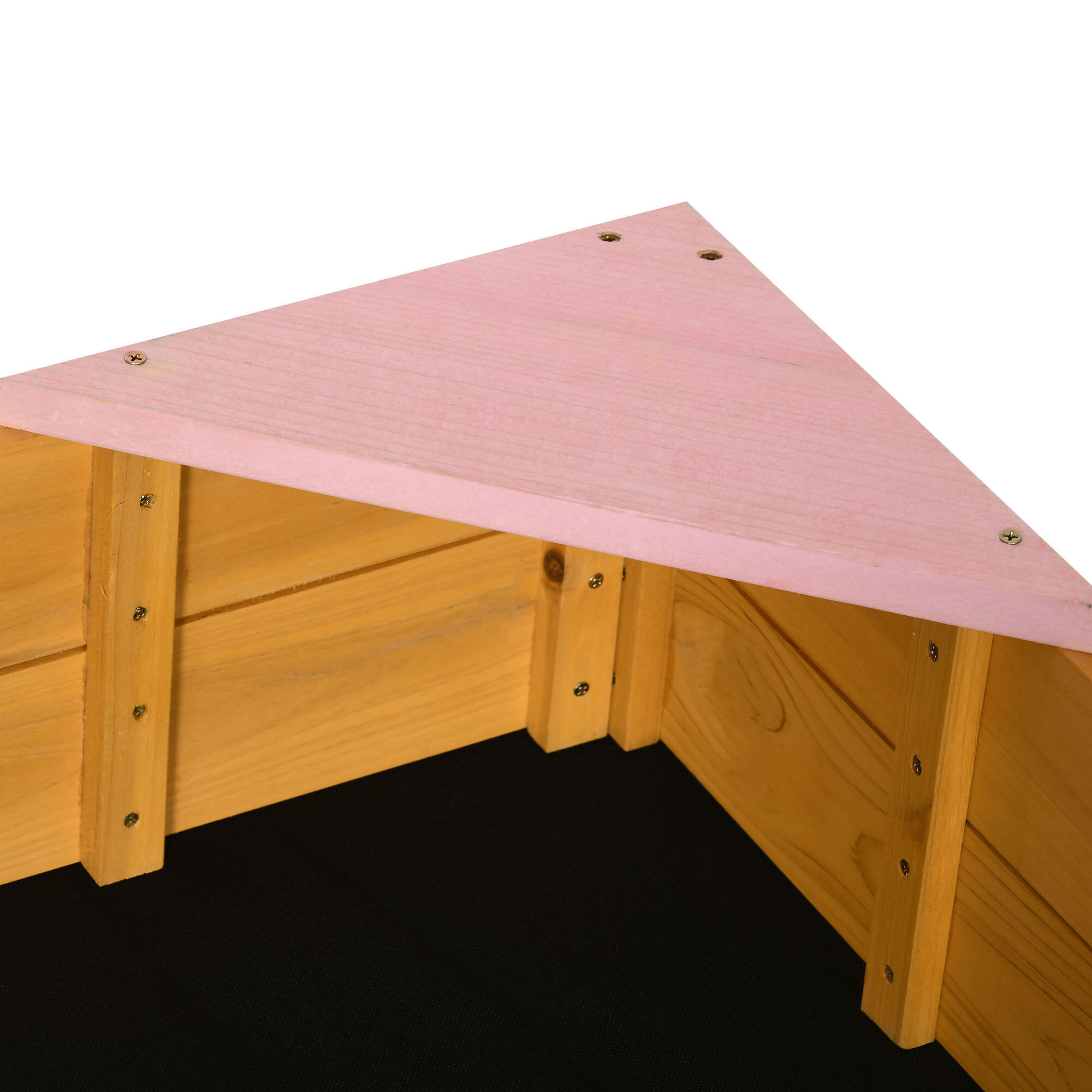 Outsunny Sabbiera per Bambini 4 Posti in Legno di Abete con Fodera Rimovibile 7/7