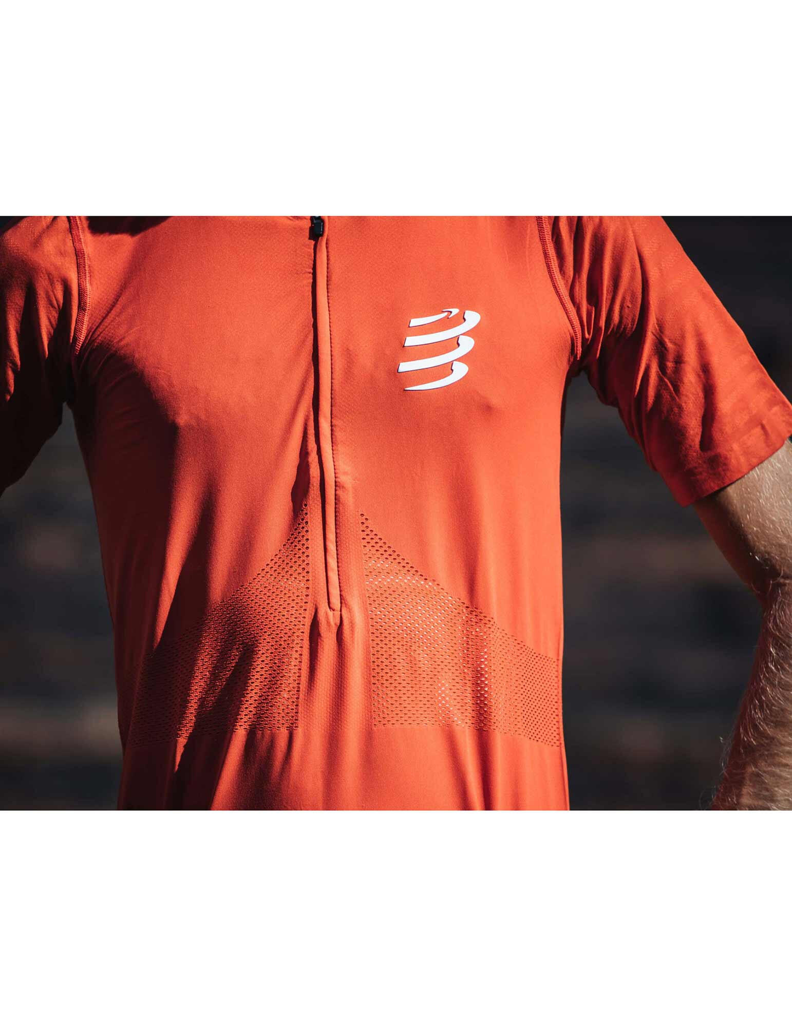 T-shirt Trail de manga curta com meio fecho de correr Compressport para homem 3/5