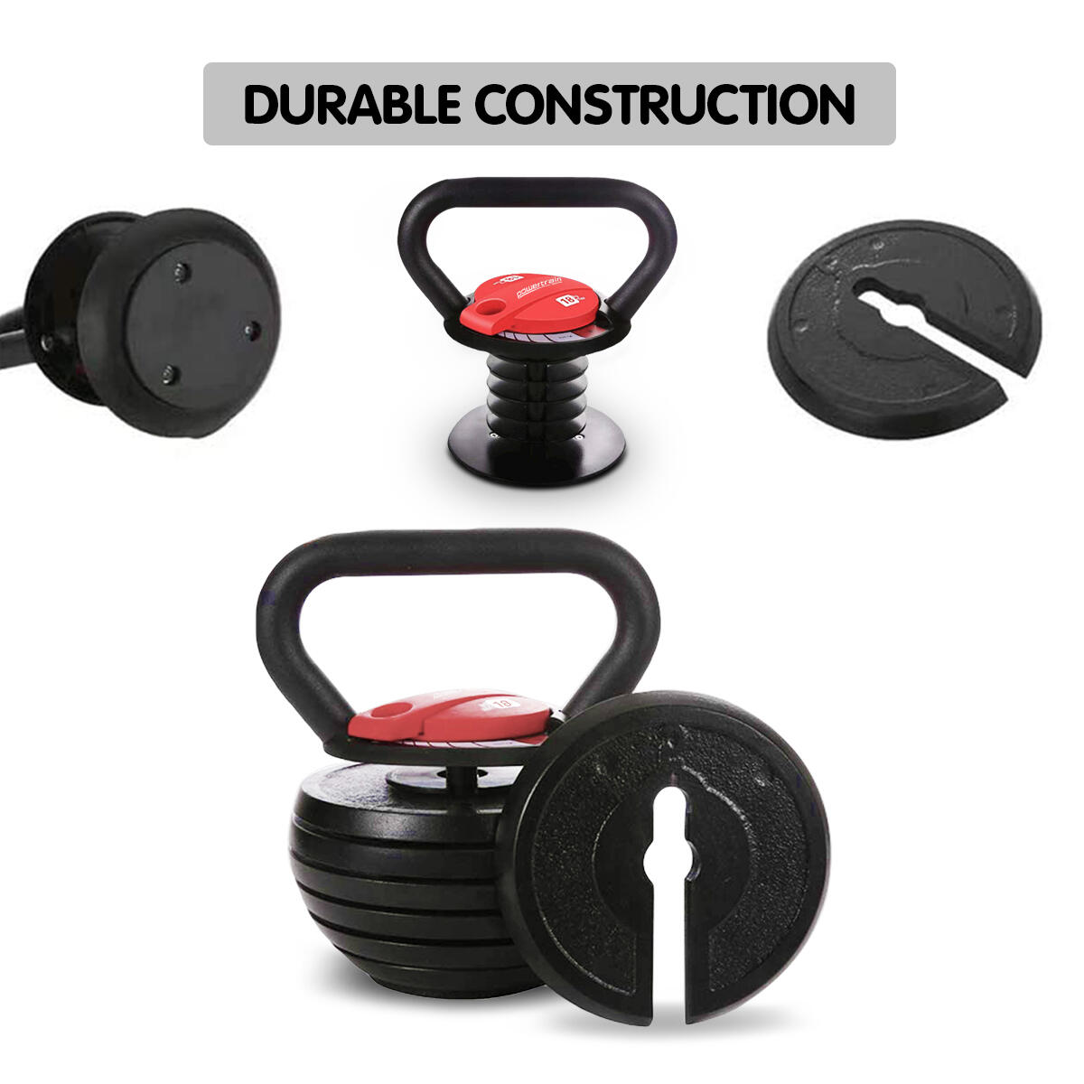 2x Powertrain Adjustable Kettlebells Weights Dumbbell