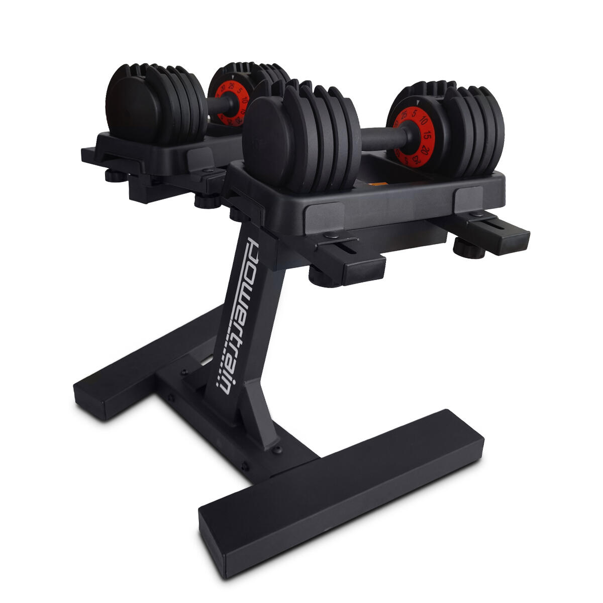 Powertrain adjustable dumbbell set with stand best sale