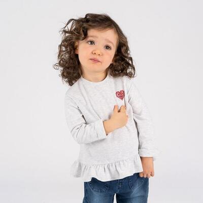 Camiseta de bebé niña con estampado trasero oso