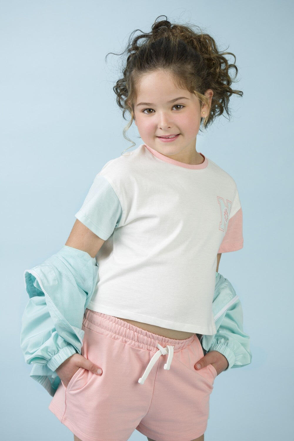CHARANGA Camiseta De Niña Multicolor Bebé Charanga, Color Block Manga Corta talla 3-4