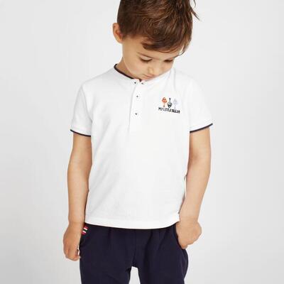 Polo De Bebé Blanco Charanga, Bordado Manga Corta talla 6-9