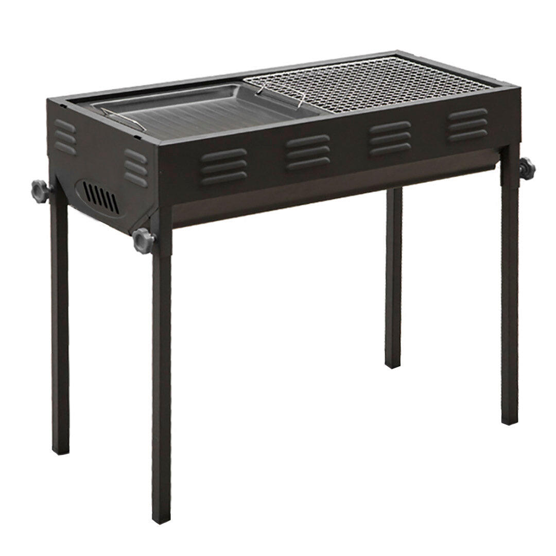 Portable Folding Thick Box-Type Charcoal Grill for Outdoor BBQ Camping