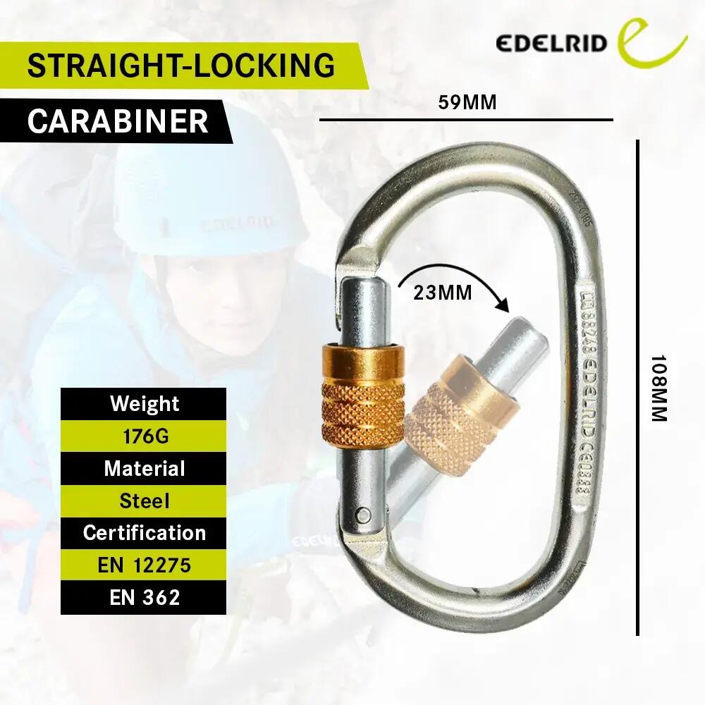 Climbing Carabiner Steel Oval Screw (30KN) -  2