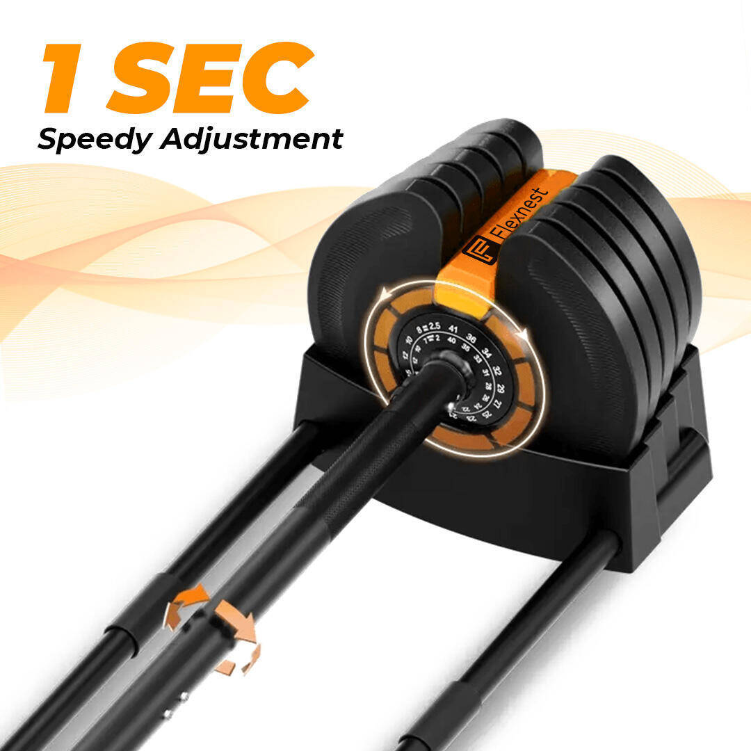Flexnest 2.5kgs-41kgs Adjustable Barbell Weightlifting Bar with 5 Pairs Free Weight Plates -  5