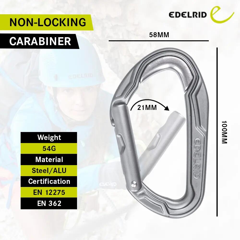 Climbing Carabiner Bulletproof Straight Slate (27KN) -  2