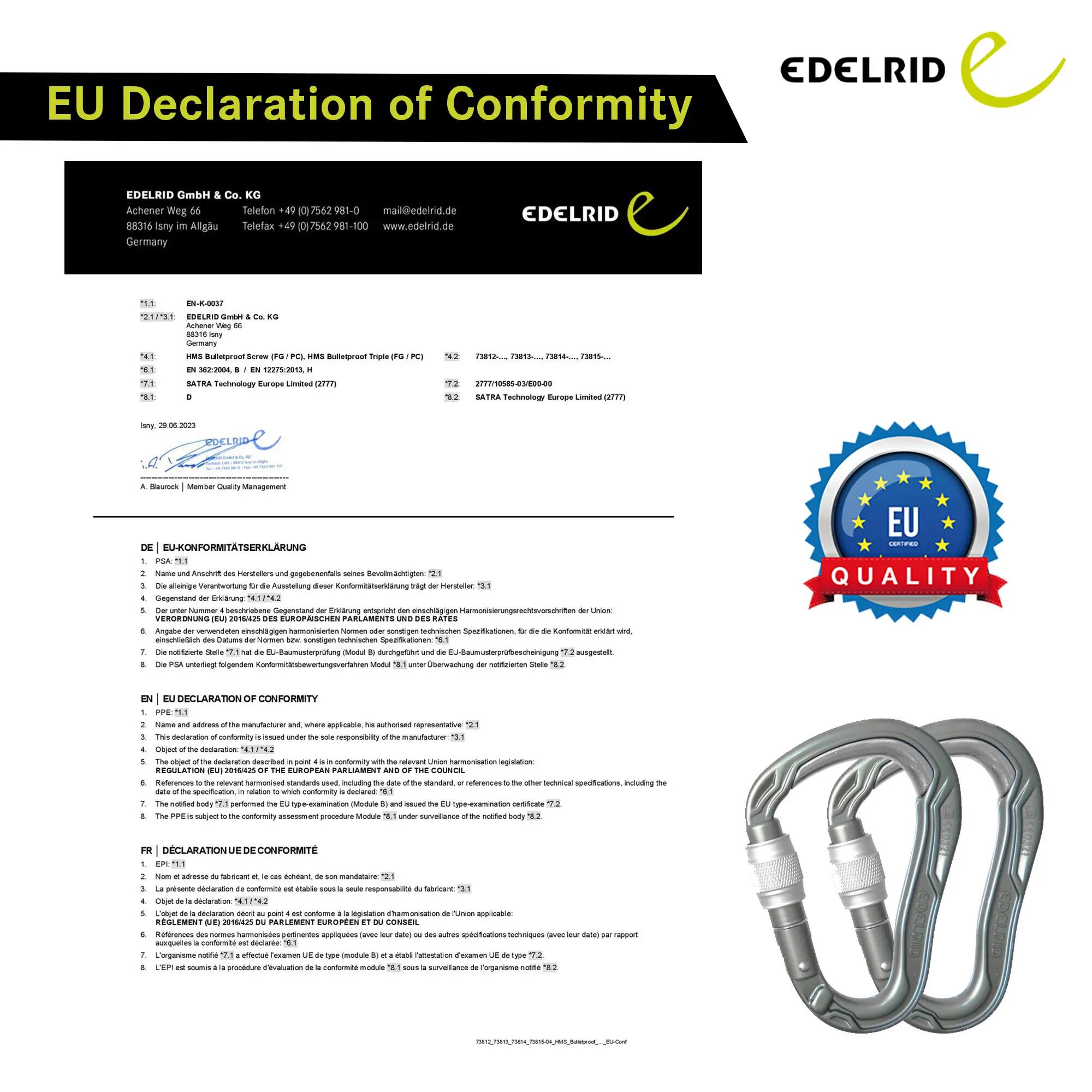 Climbing Carabiner HMS Bulletproof Screw (25KN) -  4