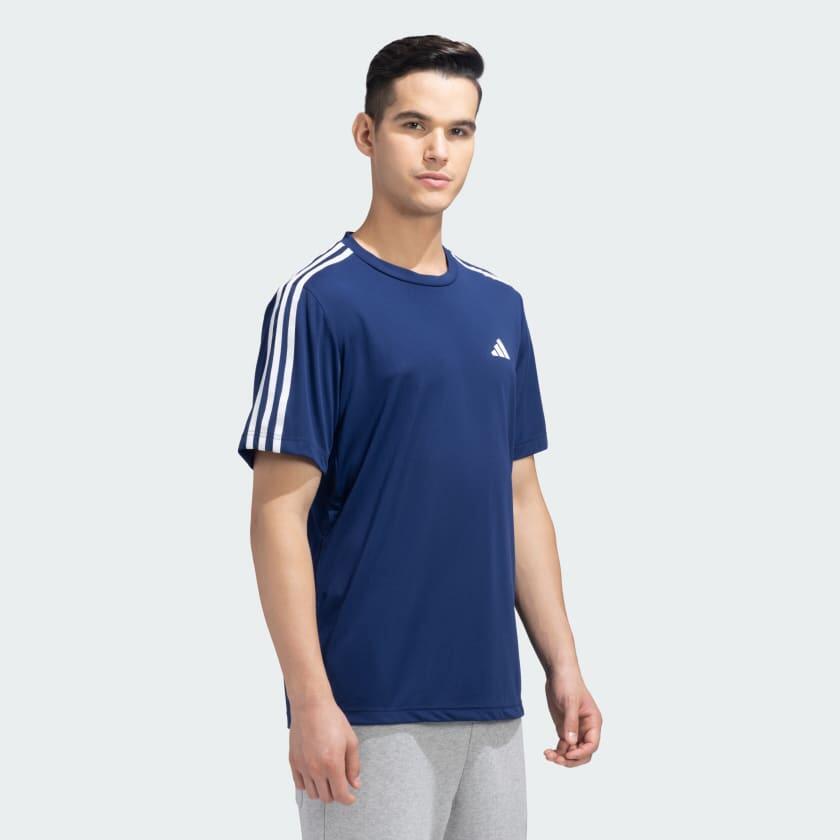 Adidas TR-ES BASE 3S T Men Training T-Shirt Blue