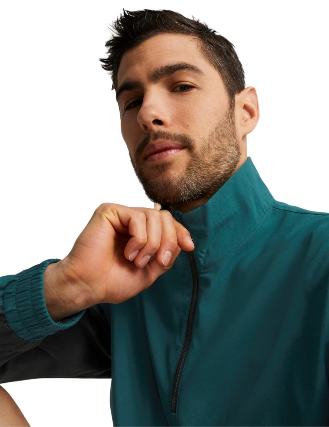 Felpa con zip a metà Puma Fit Woven Verde 5/6