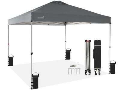 Gazebo campeggio giardino - Solvorn 3 x 3 m - tripla regolazione in altezza