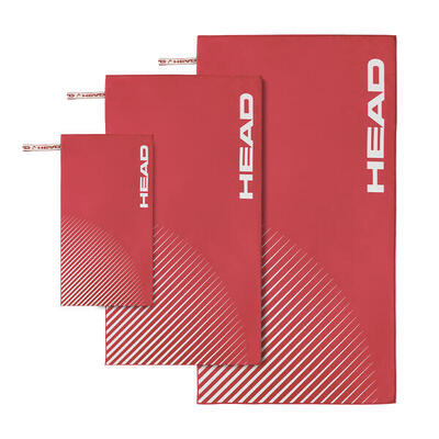 Set 3 Mikrofasertücher, 40x60 + 60x110 + 70x140 Farbe Stripes Scarlet