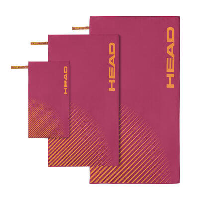 Set 3 Mikrofasertücher, 40x60 + 60x110 + 70x140 Farbe Stripes Scarlet