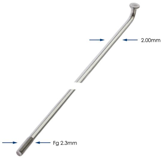 Raggi Alpina 14G 296 mm Ø2,00 mm FG 2.3 zincati, 144 pezzi. 2/4