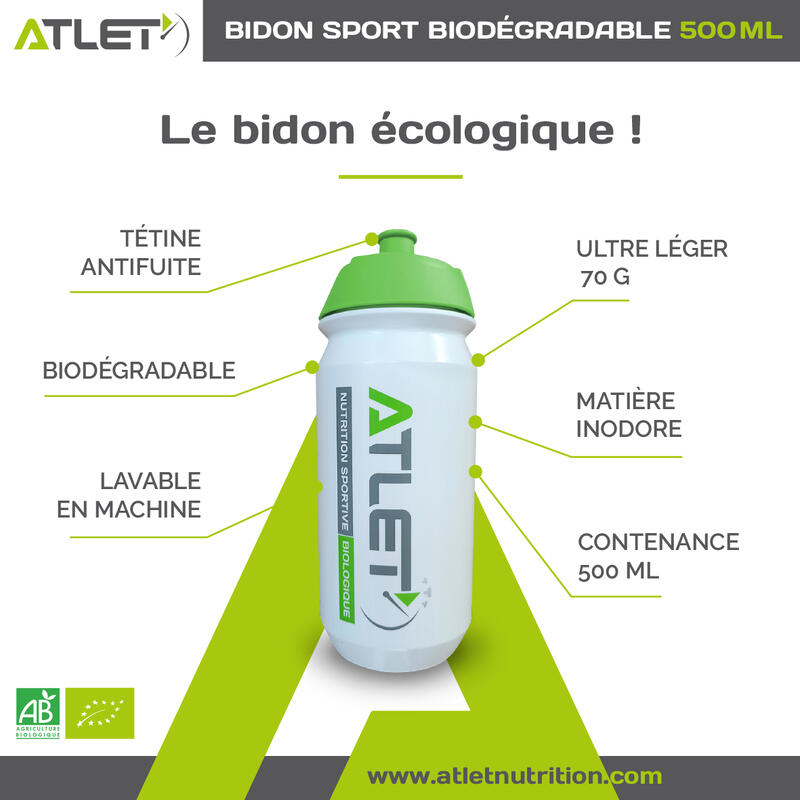 Bidon sport biodégradable 500 ml