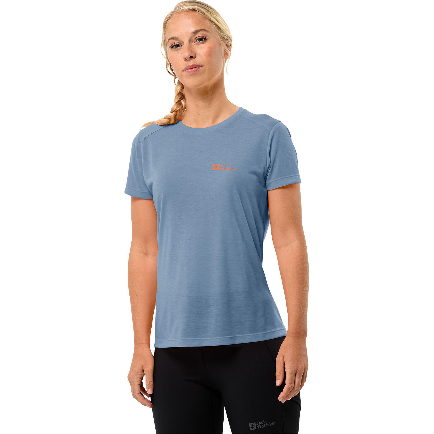 Maglietta Jack Wolfskin Vonnan S/S T W per Donna, Blu Elementare, Taglia XL 2/3