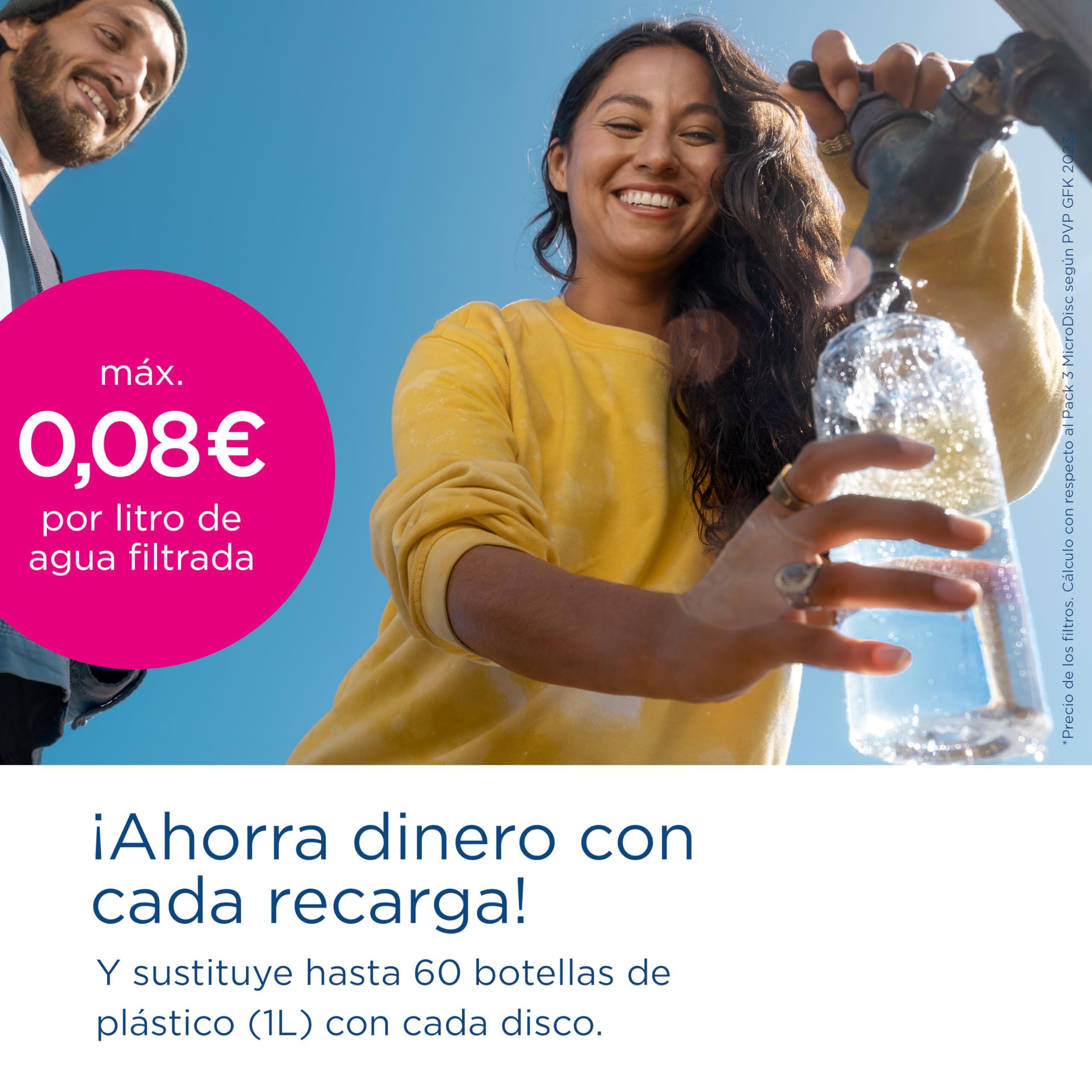 BRITA Botella filtrante de agua VITAL Rosa (600 ml), 2 filtros MicroDisc 3/6