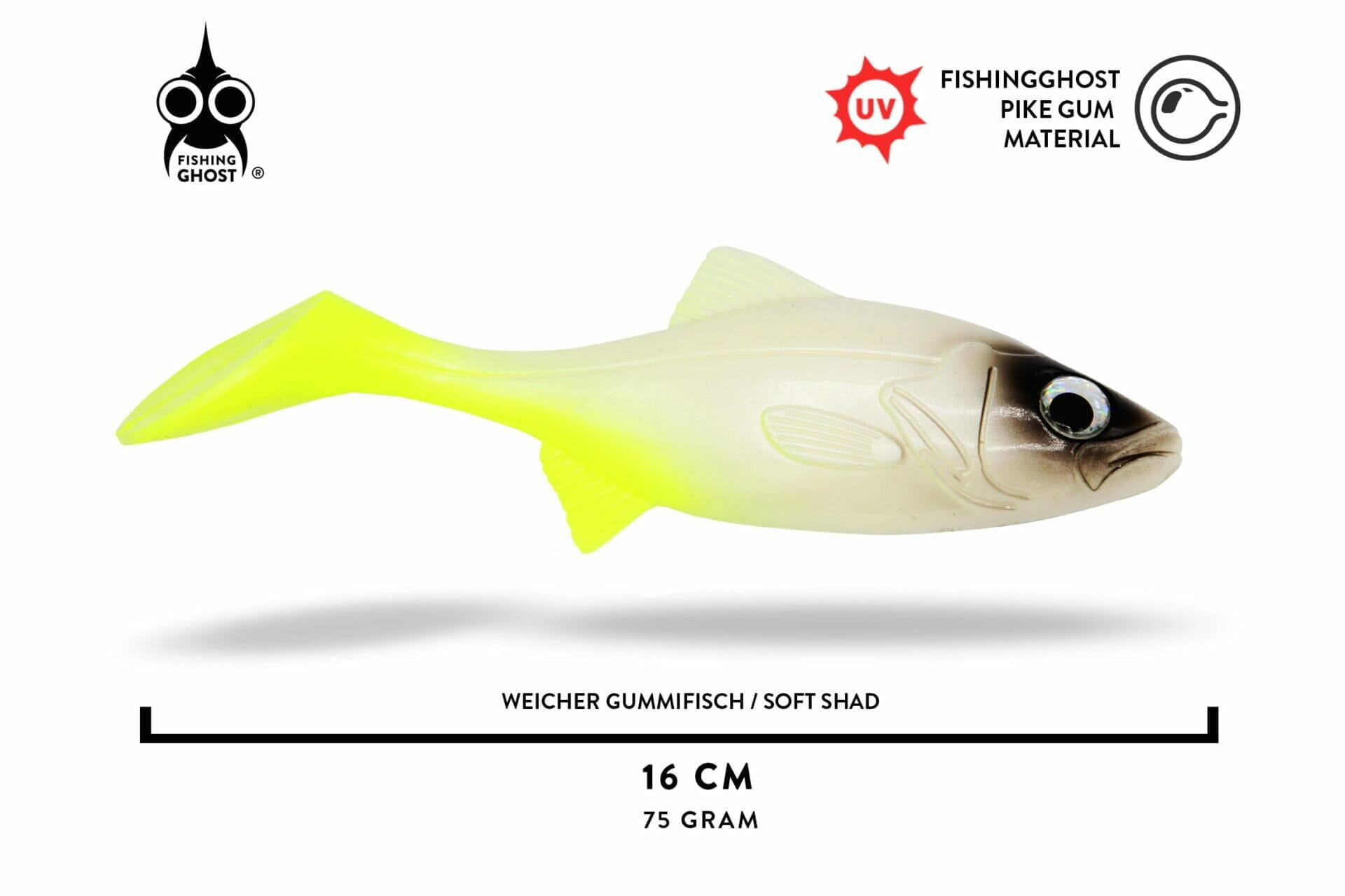 FISHINGGHOST Esca morbida siliconica - Roachy One 16cm - Lemon Cream