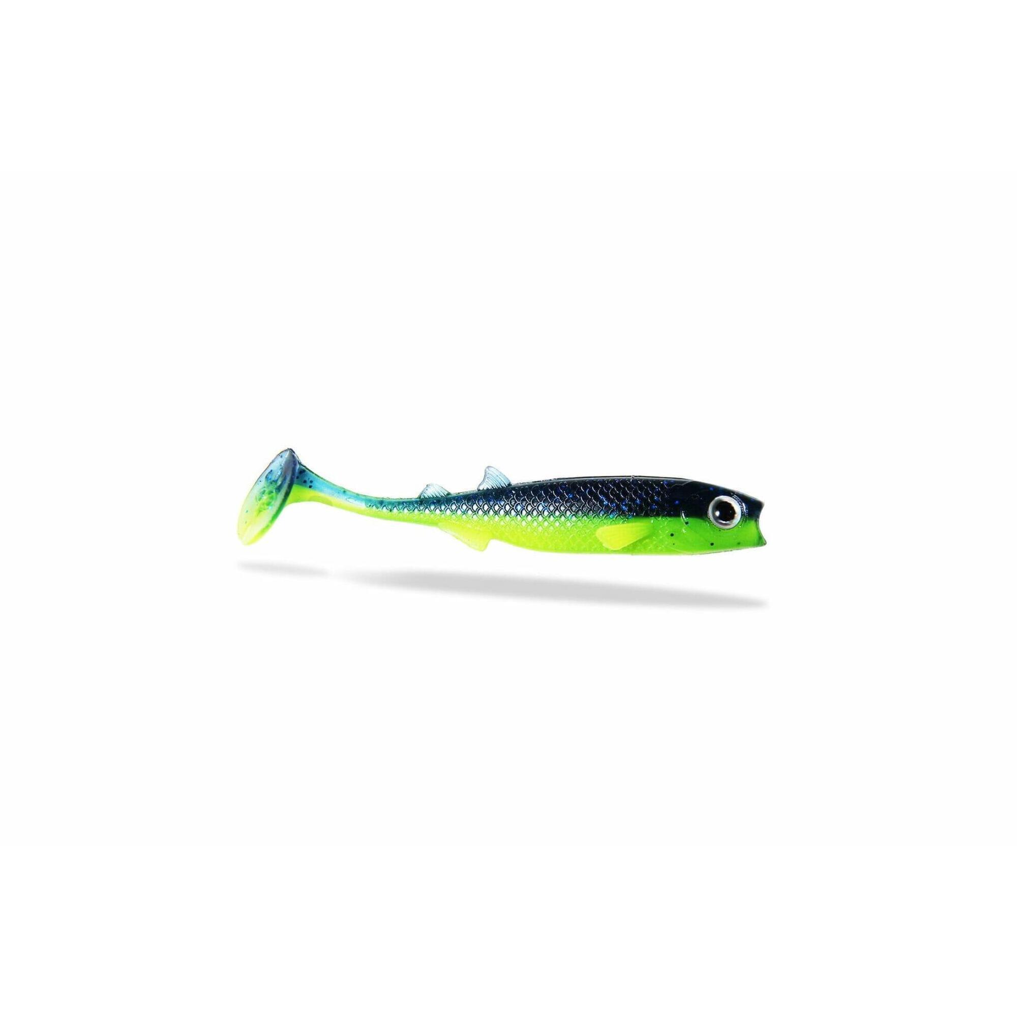 Renky Shad 7,5 cm - Esca morbida - Blueberry Chartreuse