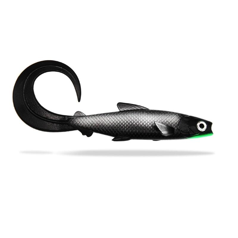 Leurre souple - Fishing Ghost - Renky Shad 35cm - Curly Tail - Black Apple