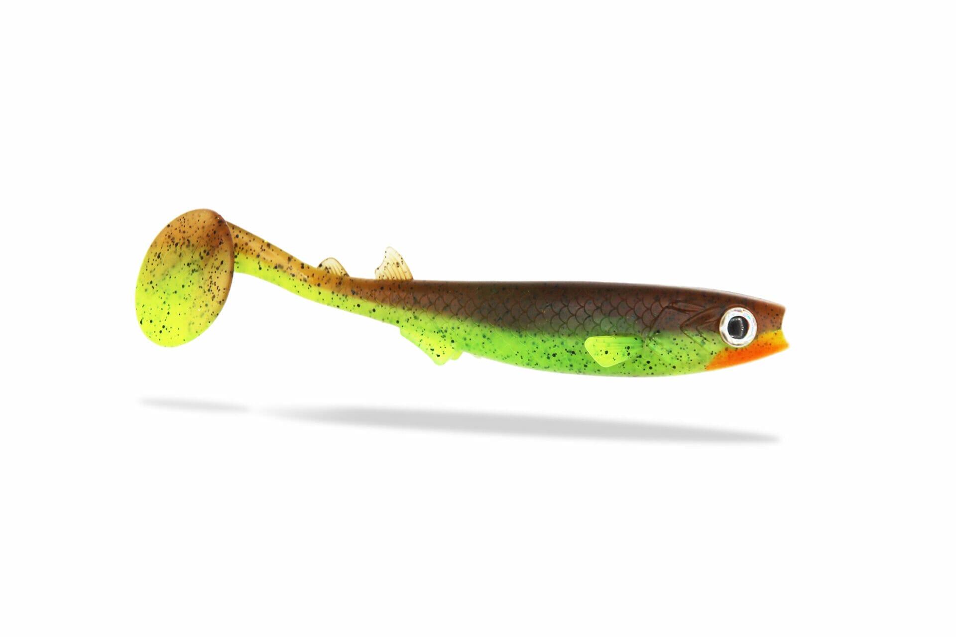 FISHINGGHOST Esca morbida siliconica - Renky Shad V2 15cm - Choco Chartreuse