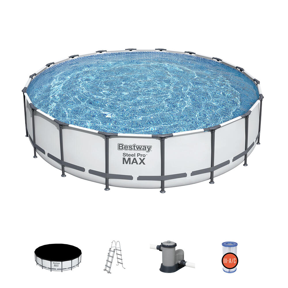 Bestway Steel Pro MAX Aufstellpool Kompl tt-Set mit Filterpumpe 549 x 122 cm 3/7