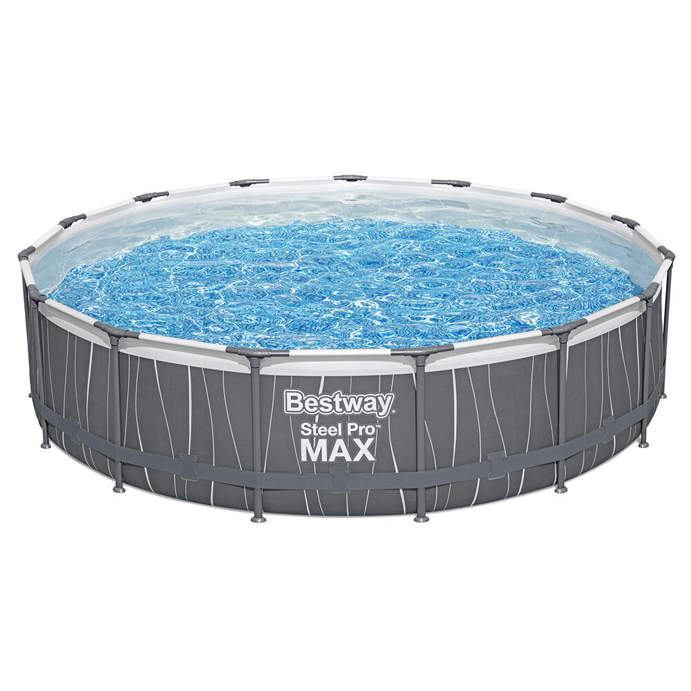 Bestway Kit piscina rotonda fuori terra Steel Pro MAX con luce LED 4,57 x 1,07 m