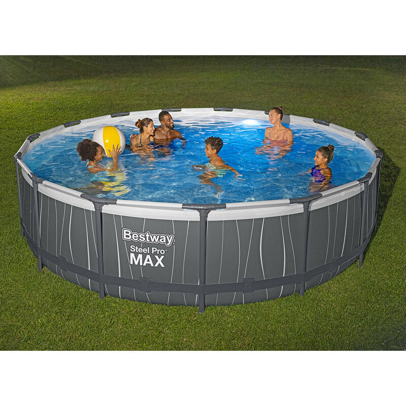 Bestway Steel Pro MAX Frame Pool Komplet t-Set, mit LED-Design, 457x107cm