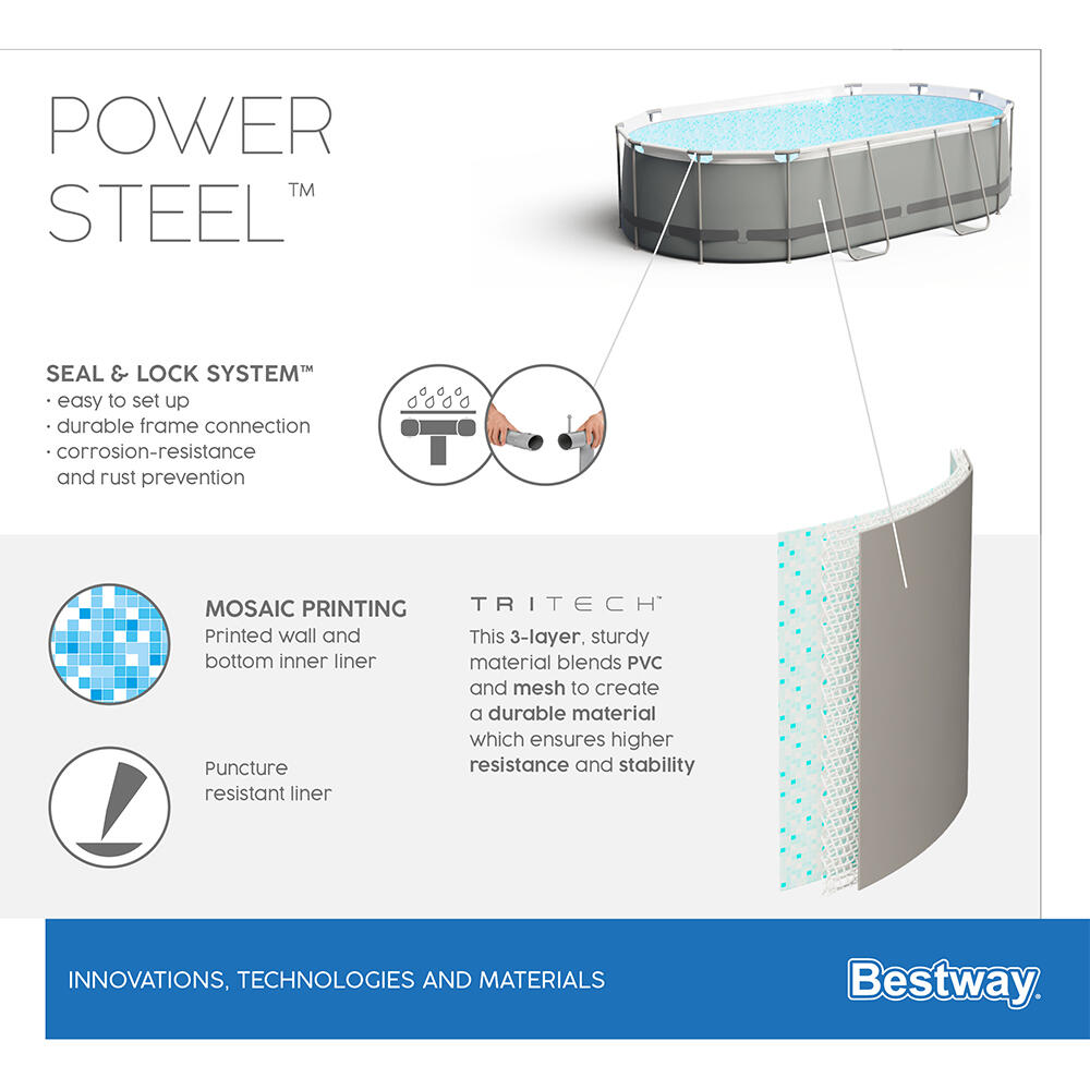 Bestway Power Steel Above-ground pool kit 4,27 x 2,50 x 1,00 m