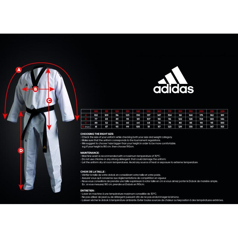 adidas Taekwondoanzug, Adi Club 3 stripes, schwarzes Revers, ADITCB02 2/4