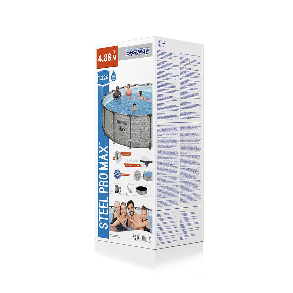 Bestway Steel Pro MAX Kit Piscine hors s ol ronde 4,88 m x 1,22 m