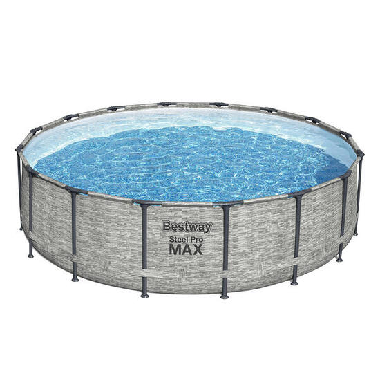 Bestway Steel Pro MAX Aufstellpool Kompl ett-Set 488 x 122 cm, rund