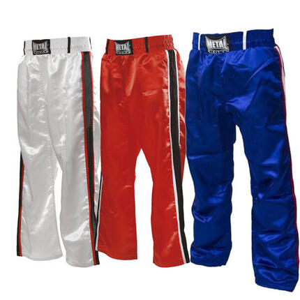 Pantalon de Full Contact Rouge 2 bandes noir/blanc METAL BOXE