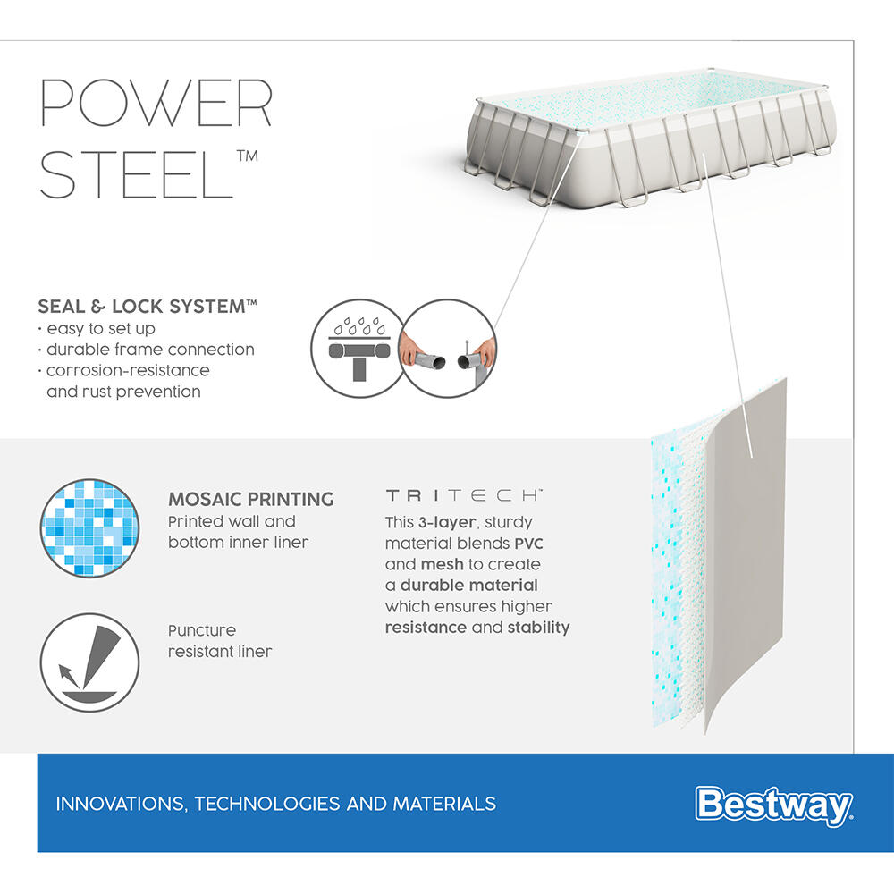 Bestway Power Steel Above-ground pool kit 9.56 x 4.88 x 1.32 m