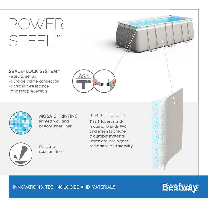 Bestway Power Steel Kit piscine hors sol  5,49 x 2,74 x 1,22 m