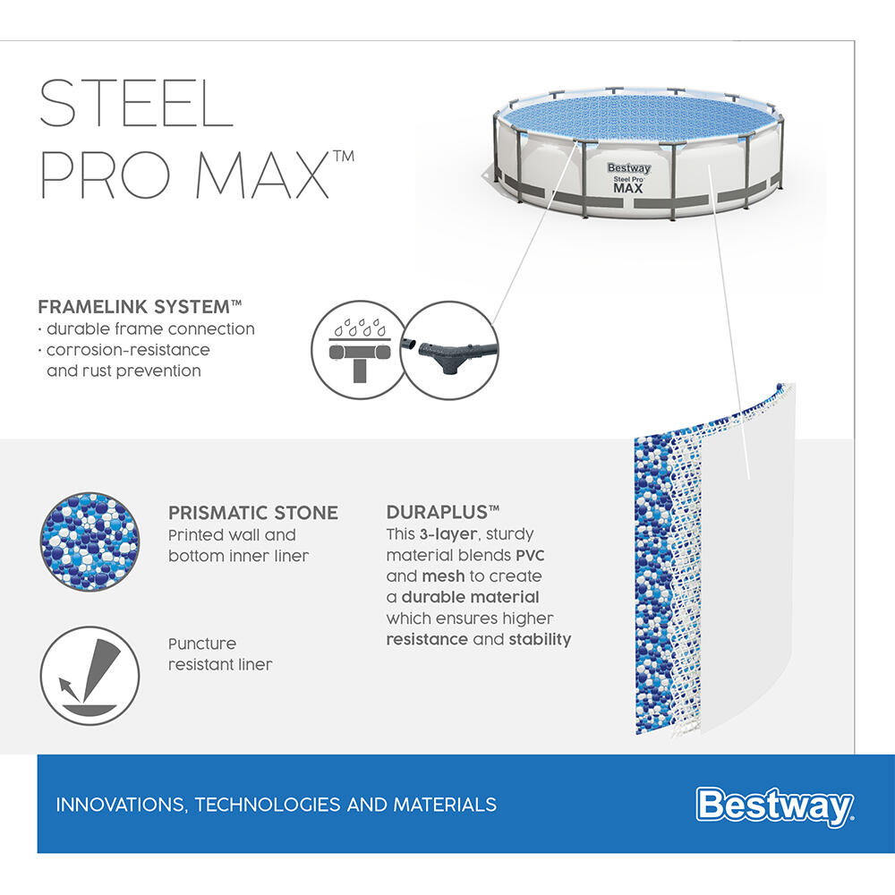 Bestway Steel Pro MAX Kit Piscine hors s ol 3,66 x 1,00 m