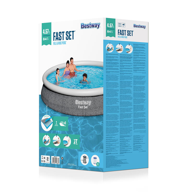 Bestway Fast Set Kit piscine gonflable r onde 4,57 m x 84 cm