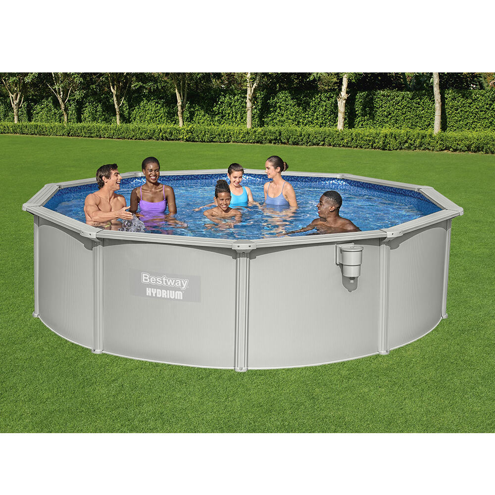 Bestway Kit piscina fuori terra Hydrium in acciaio 4,57 x 1,22 m