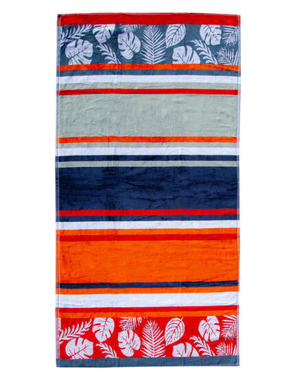 ORANGE TROPISCH GESTREIFTES JACQUARD-TUCH