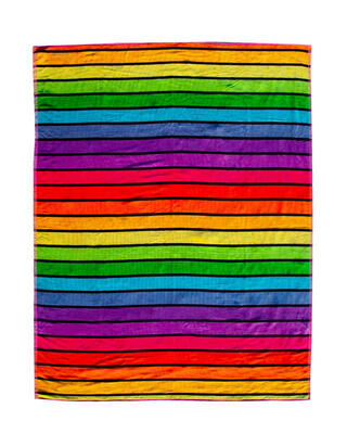 Veelkleurige gestreept jacquard handdoek - dubbel