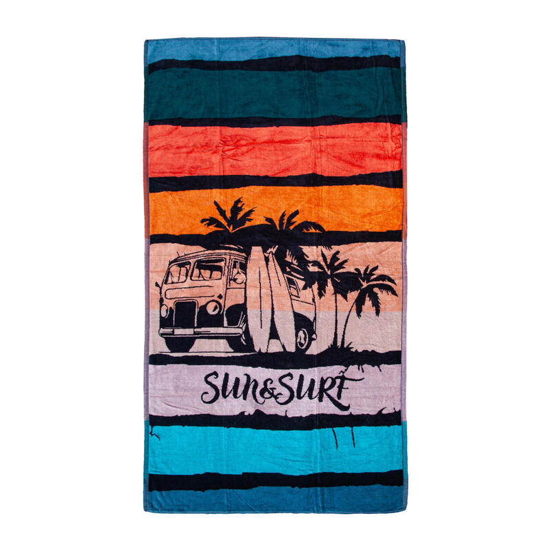 SERVIETTE JACQUARD VAN MULTICOLORE BLEU ET ROUGE