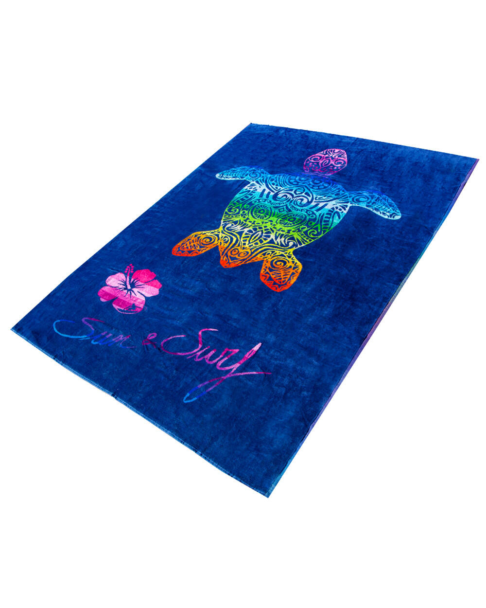 SERVIETTE DE PLAGE JACQUARD VELOURS DE COTON - DOUBLE - TORTUE 2/5